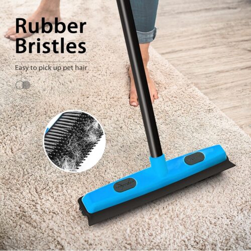 Pet Hair Rubber Broom with Squeegee
